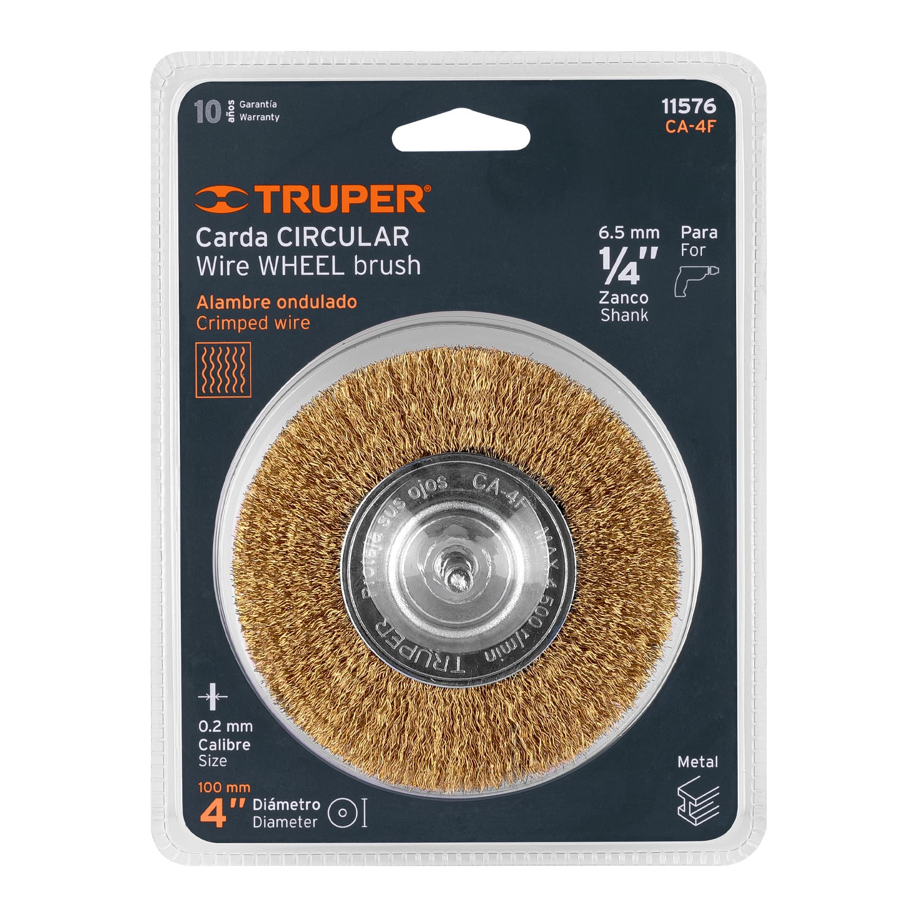 Carda circular 4' alambre fino para taladro, TRUPER - Imagen 4