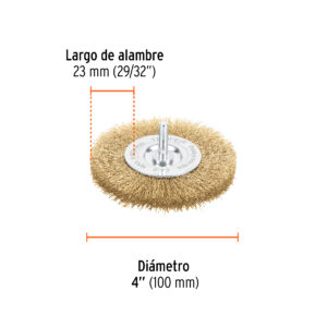 Carda circular 4' alambre fino para taladro, TRUPER - Imagen 3