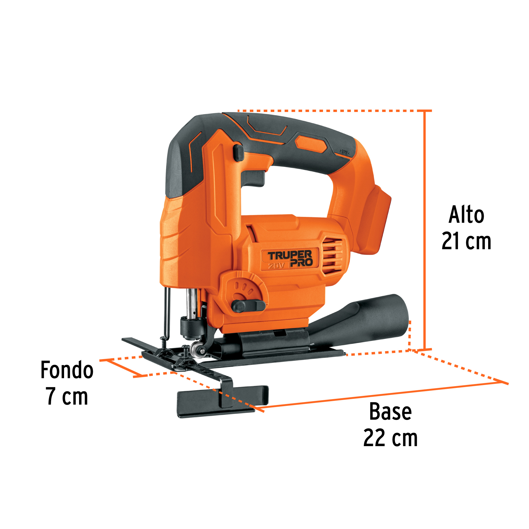 Sierra caladora 20V, sin accesorios, TRUPER PRO - Imagen 3