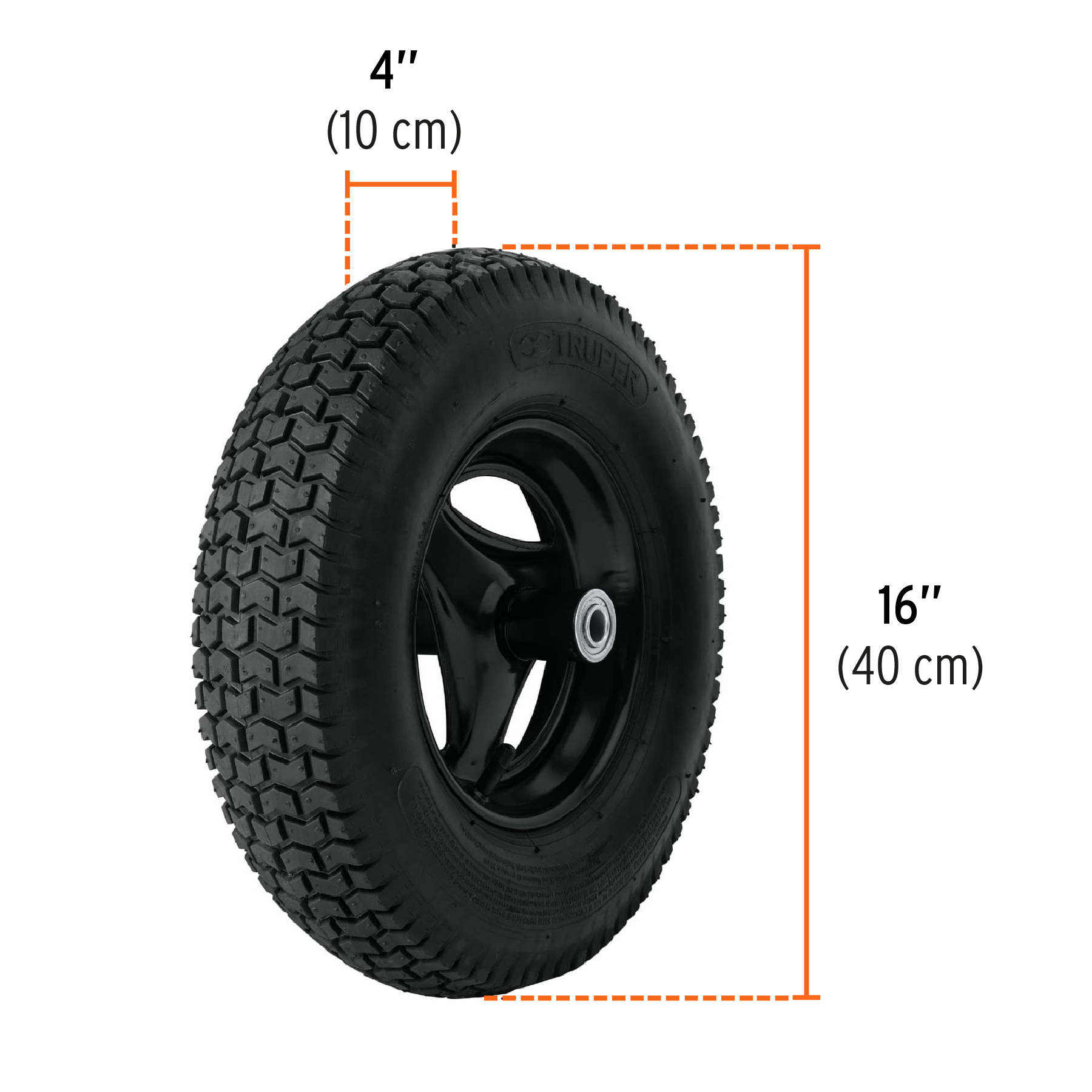 Carretilla 8 ft3 Neumática, bastidor tubular, TRUPER - Imagen 3