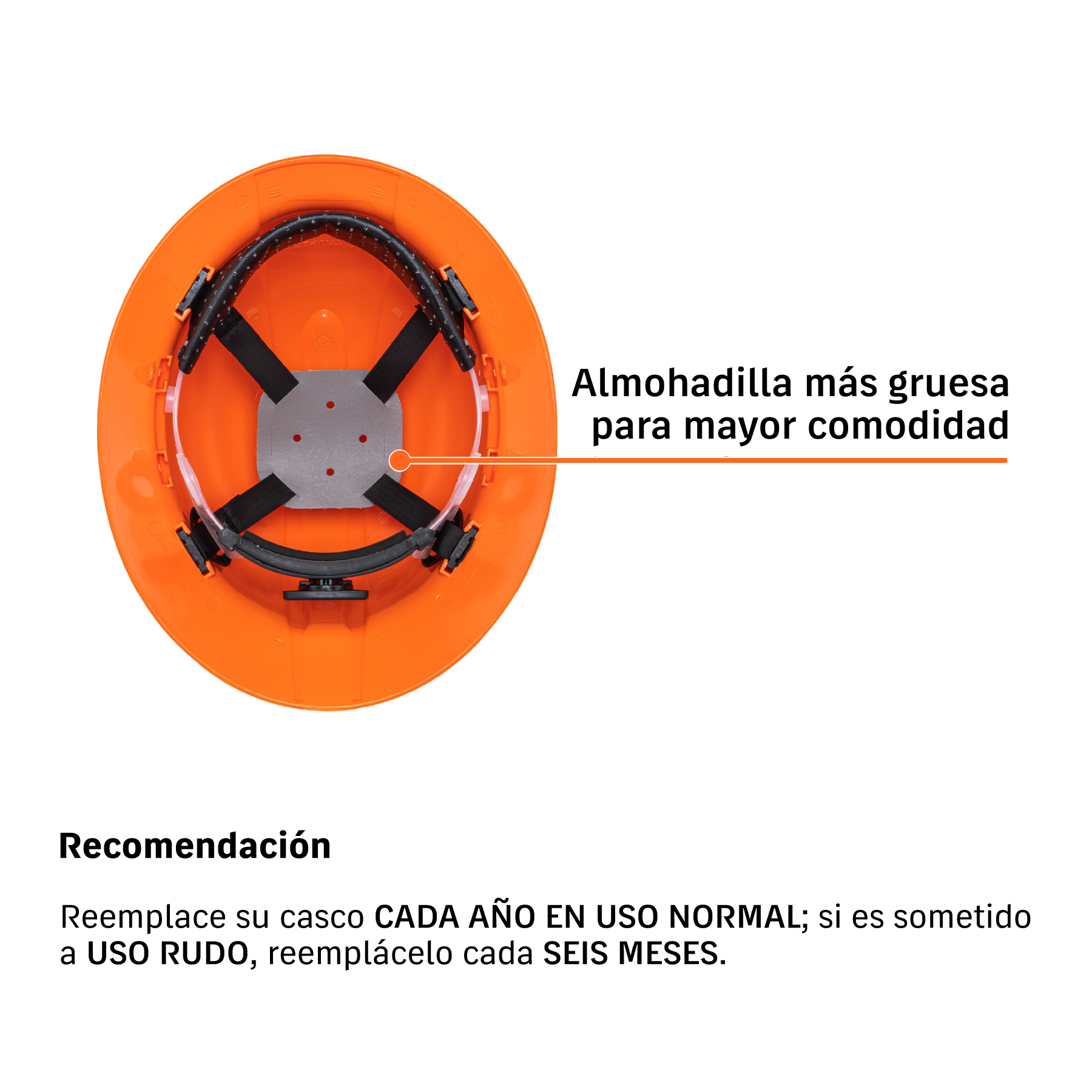 Casco de seguridad ala ancha, naranja, TRUPER - Imagen 4