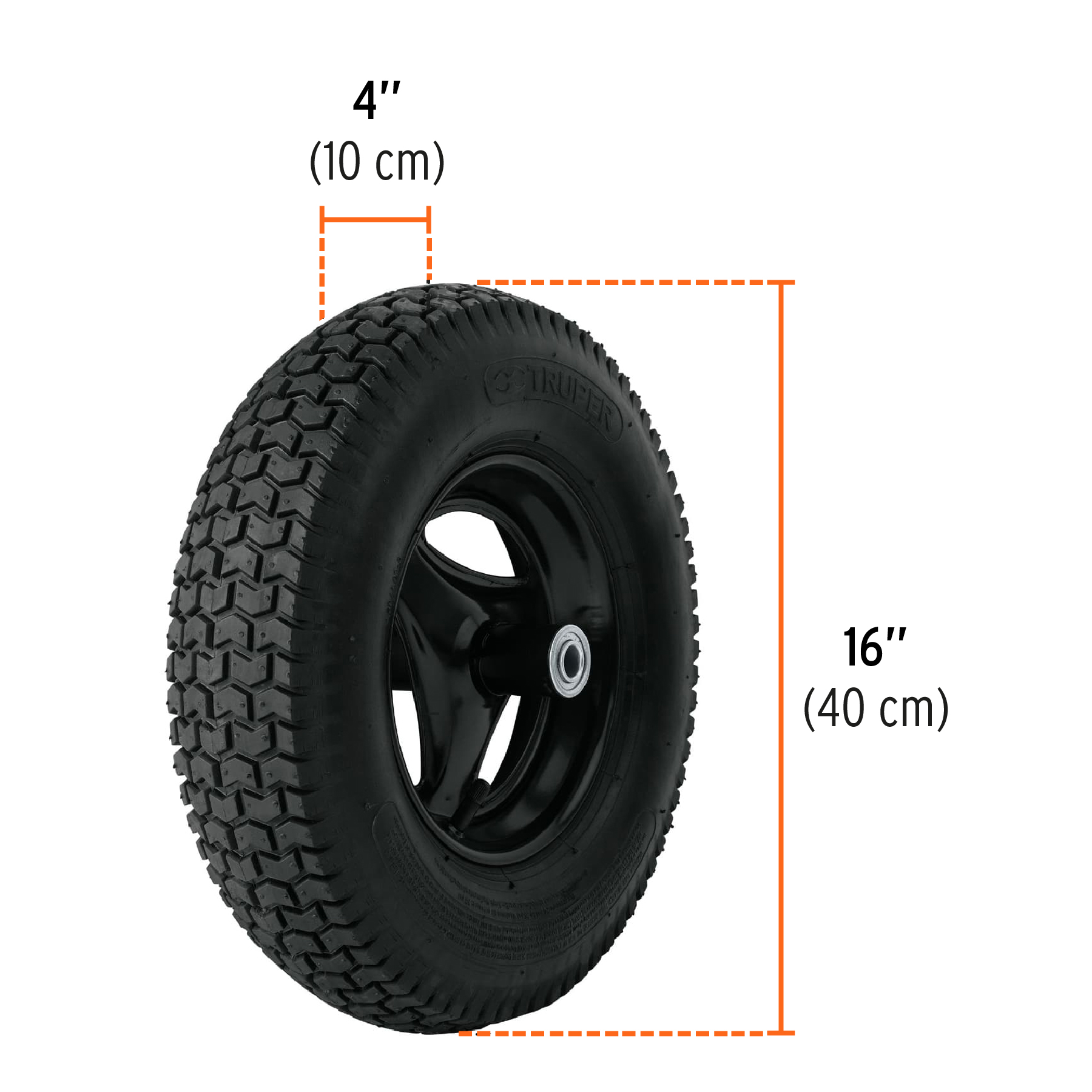 Carretilla 5 ft3 Neumática, bastidor tubular, TRUPER - Imagen 3
