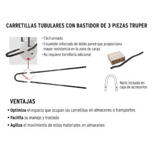 Carretilla 4.5 ft3 Neumática, bastidor tubular, TRUPER - Imagen 6