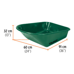 Carretilla 4.75 ft3 angosta, Imponchable, tubular, TRUPER - Imagen 3