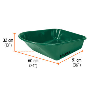Carretilla 4.75 ft3 angosta, neumática, tubular, TRUPER - Imagen 2