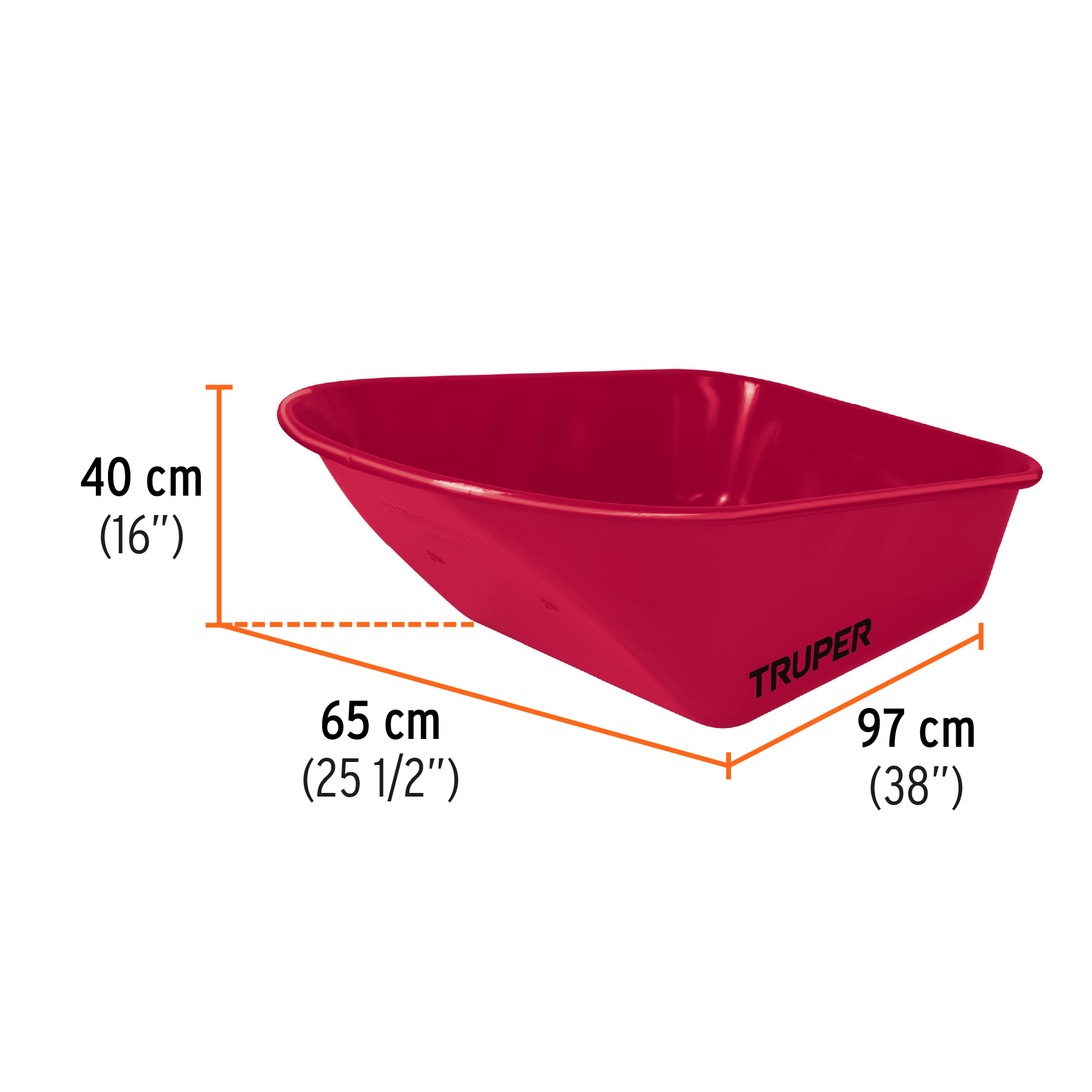 Carretilla 6 ft3 Imponchable, bastidor tubular, TRUPER - Imagen 2
