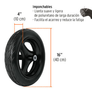 Carretilla concha plástica 6 ft Imponchable b/tubular,Truper - Imagen 3