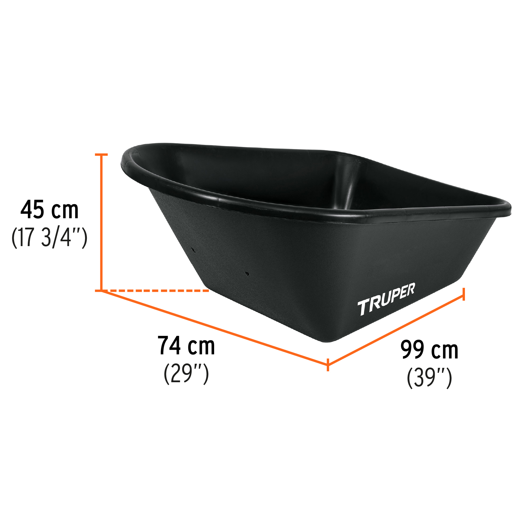 Carretilla concha plástica 6 ft Imponchable b/tubular,Truper - Imagen 2
