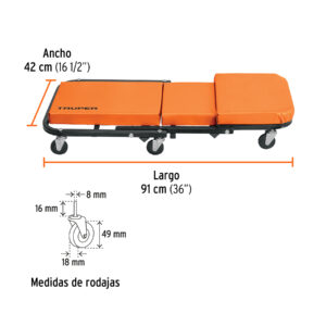 Cama / banco de 36' para mecánico, TRUPER - Imagen 3