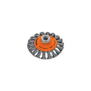 Carda tipo cónico 4' alambre trenzado, eje 5/8'-11, TRUPER