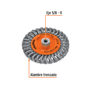 Alternative view of Carda circular 6' alambre trenzado, eje 5/8'-11, TRUPER