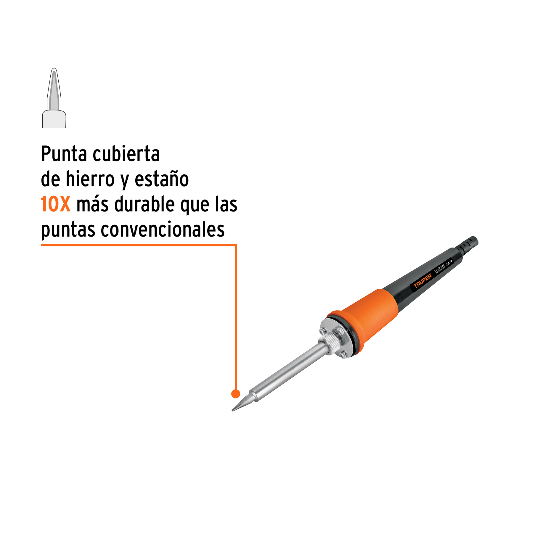 Cautín 25 W profesional tipo lápiz para electrónica, TRUPER - Imagen 2
