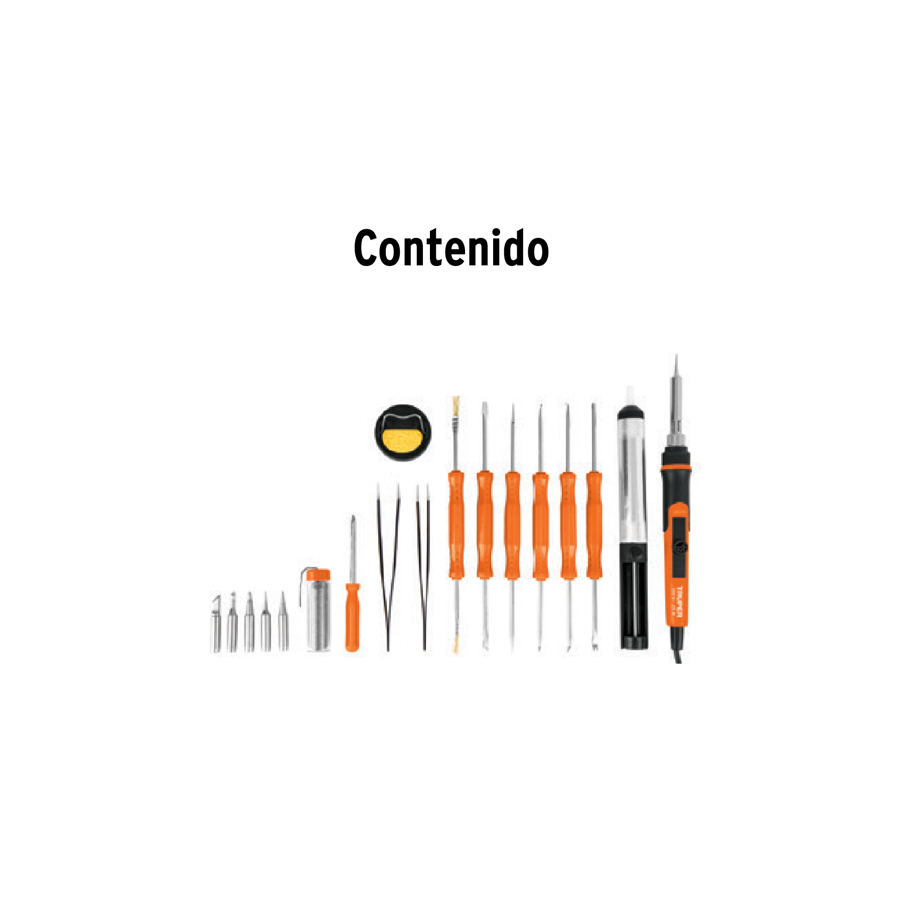 Kit soldadura electrónica con cautín de 25 W, temp regulable - Imagen 4
