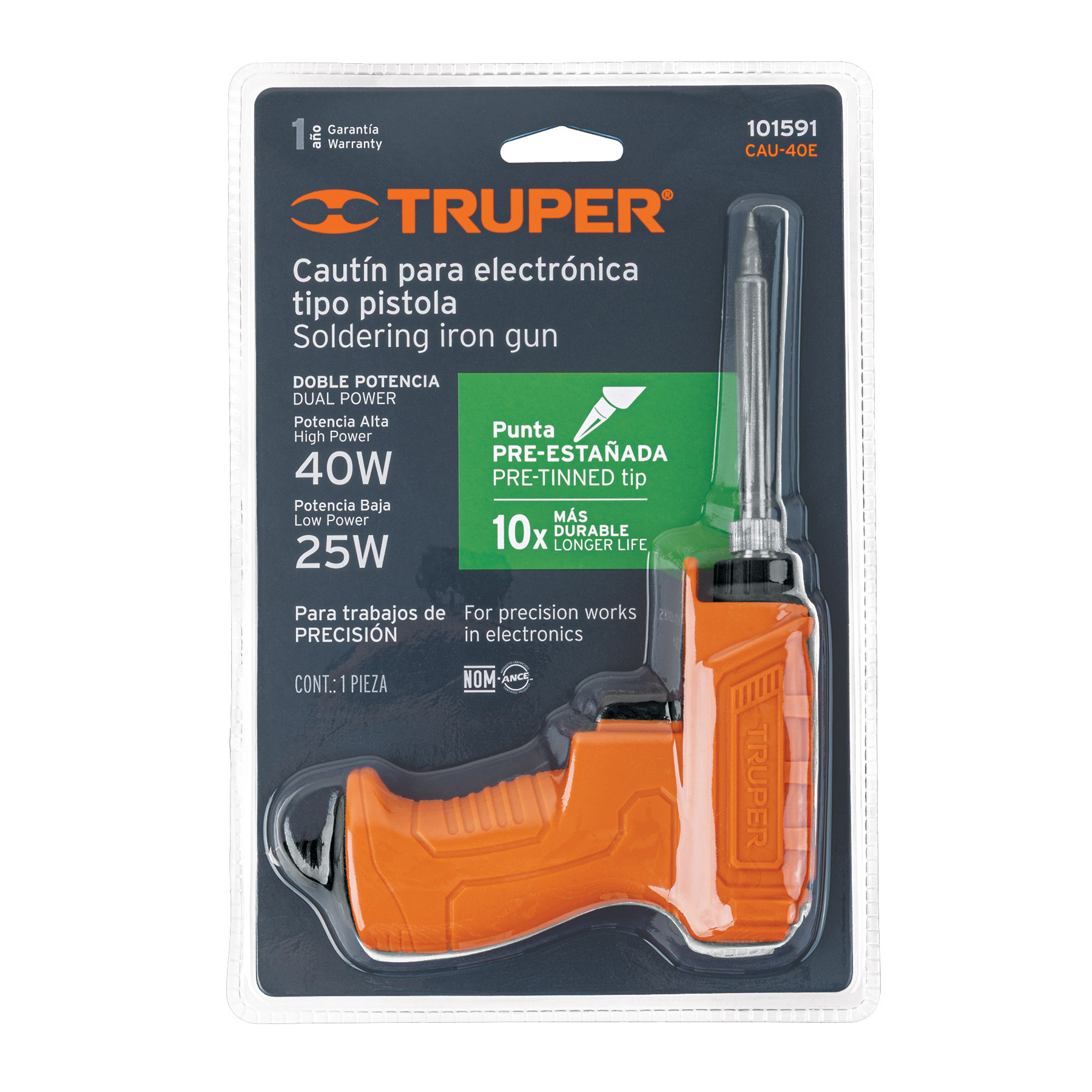 Cautín 40 W profesional tipo pistola para electrónica - Imagen 4