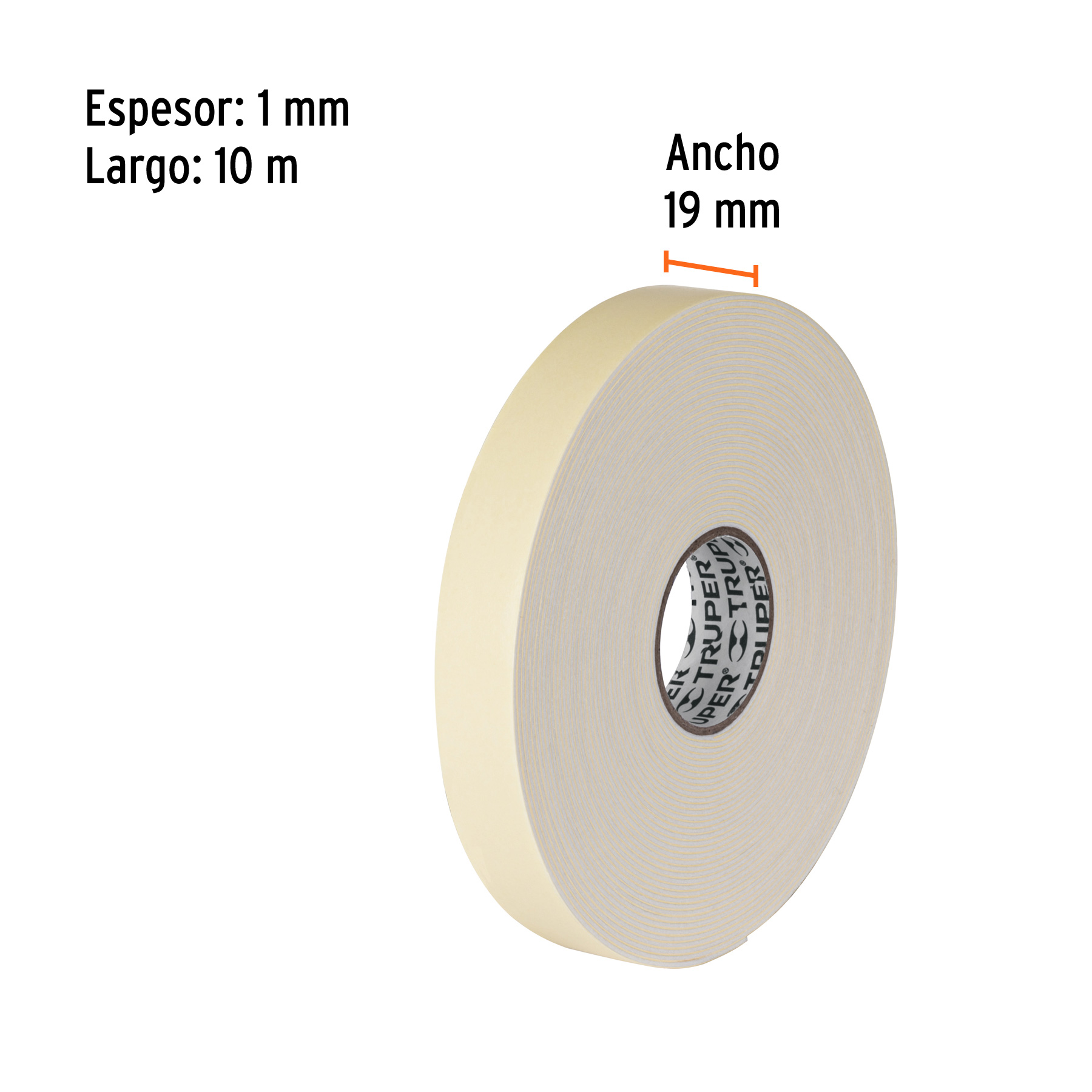 Cinta doble cara de 19 mm x 10 m, TRUPER - Imagen 2