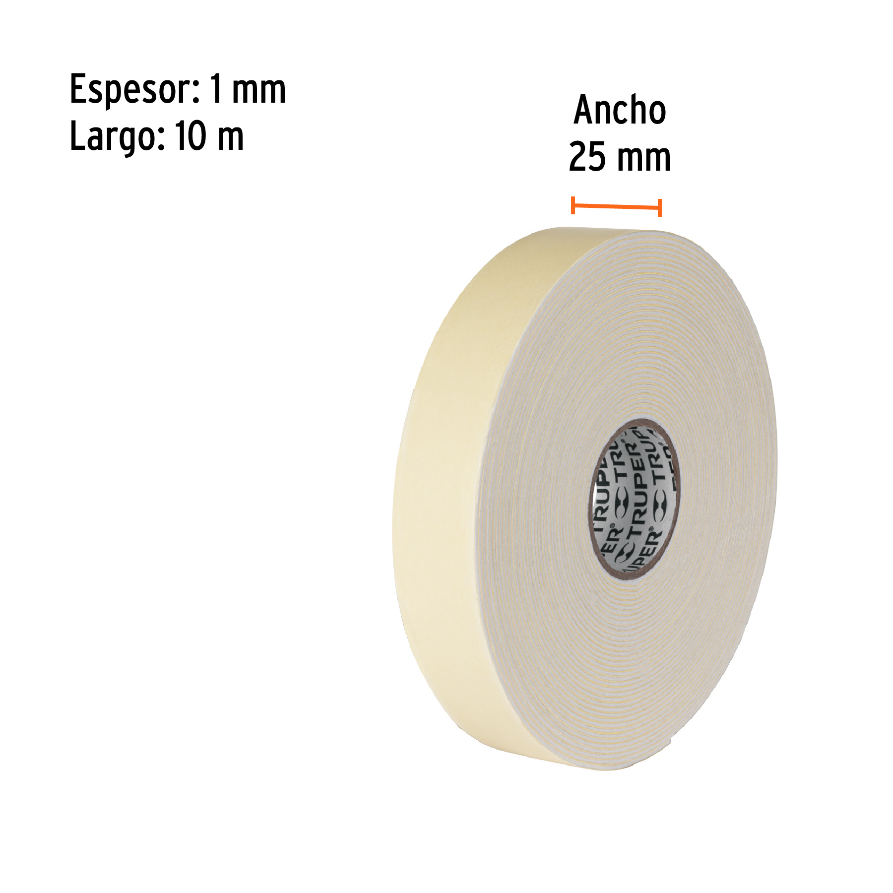 Cinta doble cara de 25 mm x 10 m, TRUPER - Imagen 2