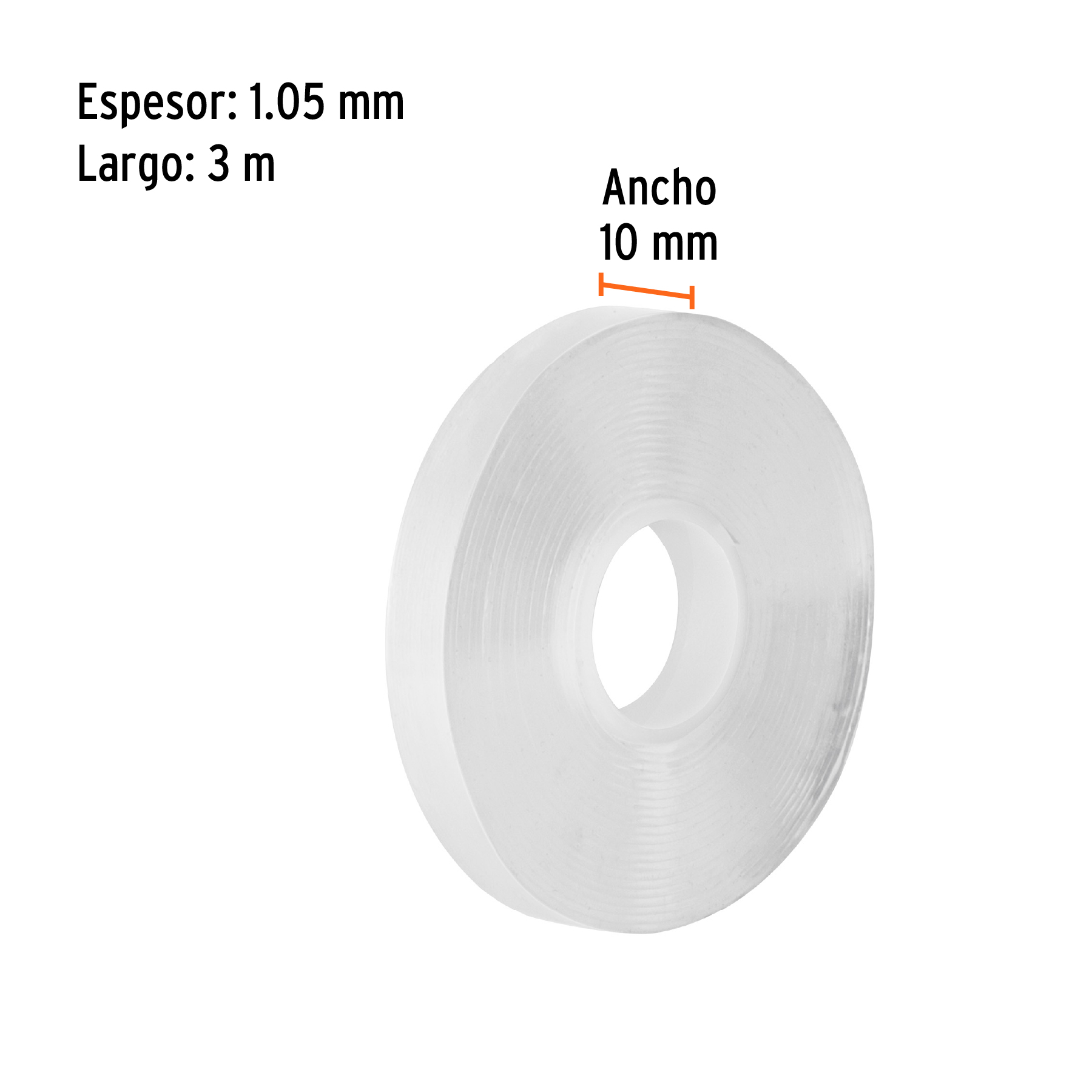 Cinta nano doble cara reutilizable, transparente 3 m x 10 mm - Imagen 2