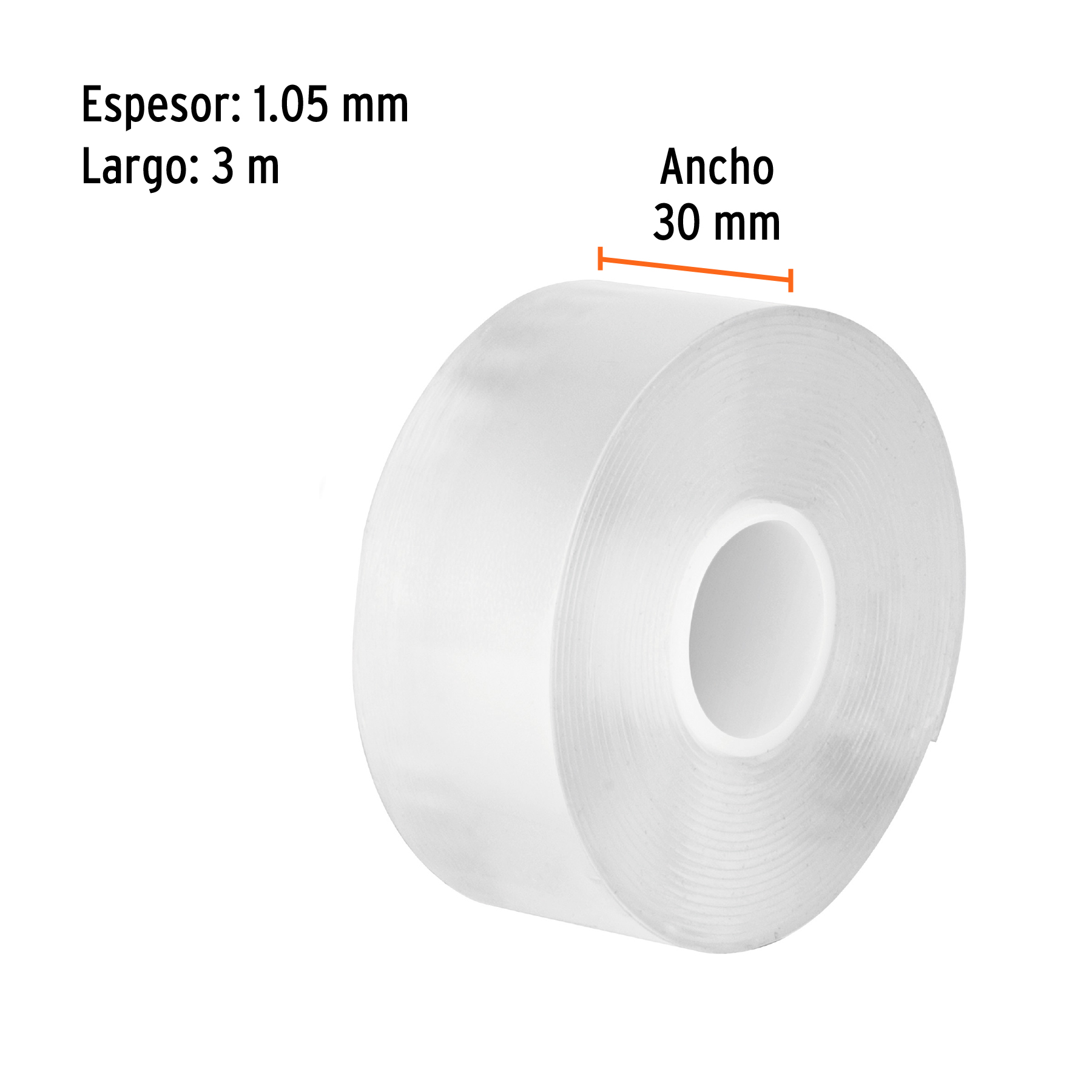 Cinta nano doble cara reutilizable, transparente 3 m x 30 mm - Imagen 2