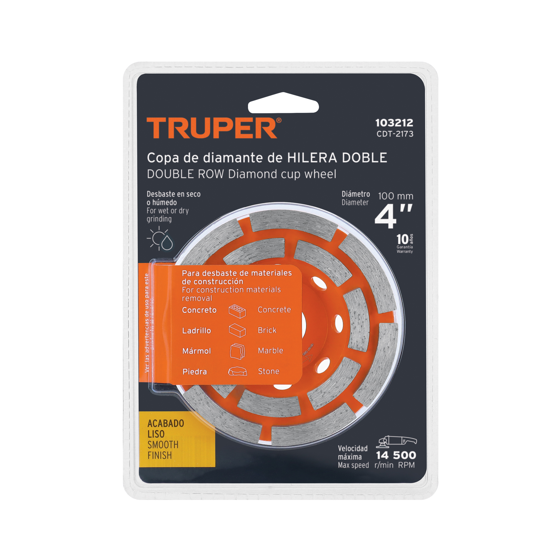 Copa de diamante doble hilera 4' x 7/8', TRUPER - Imagen 3