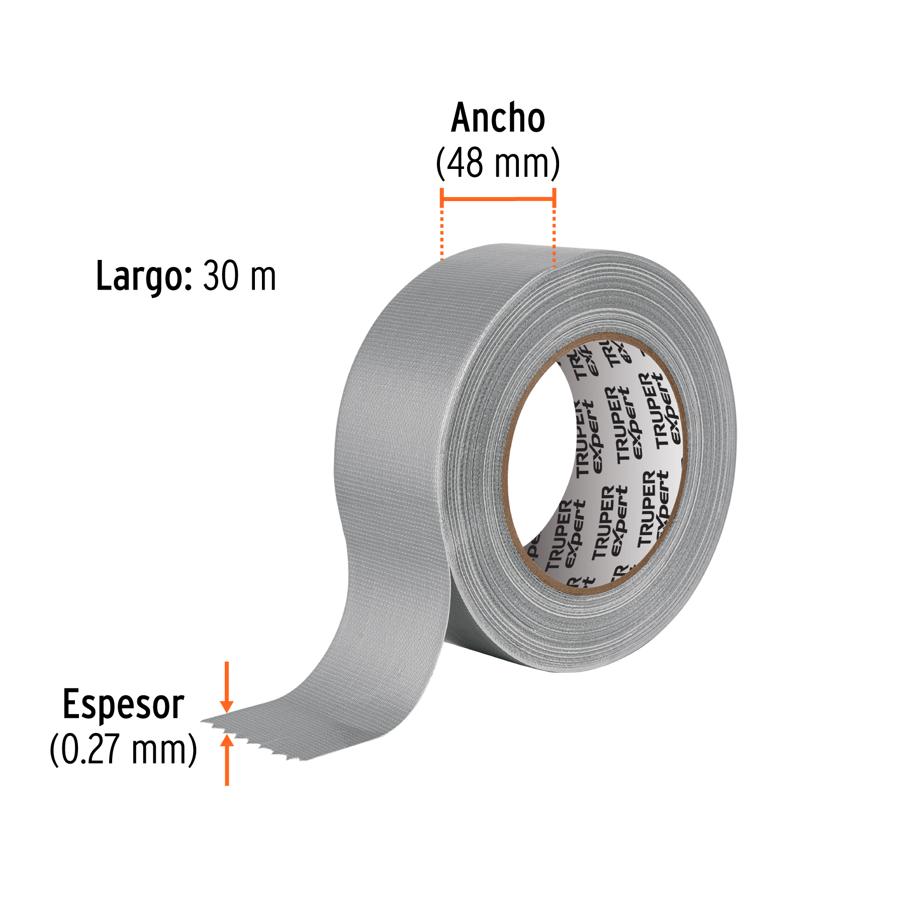 Cinta para ducto 30m x 48mm, espesor 0.27mm, EXPERT - Imagen 3