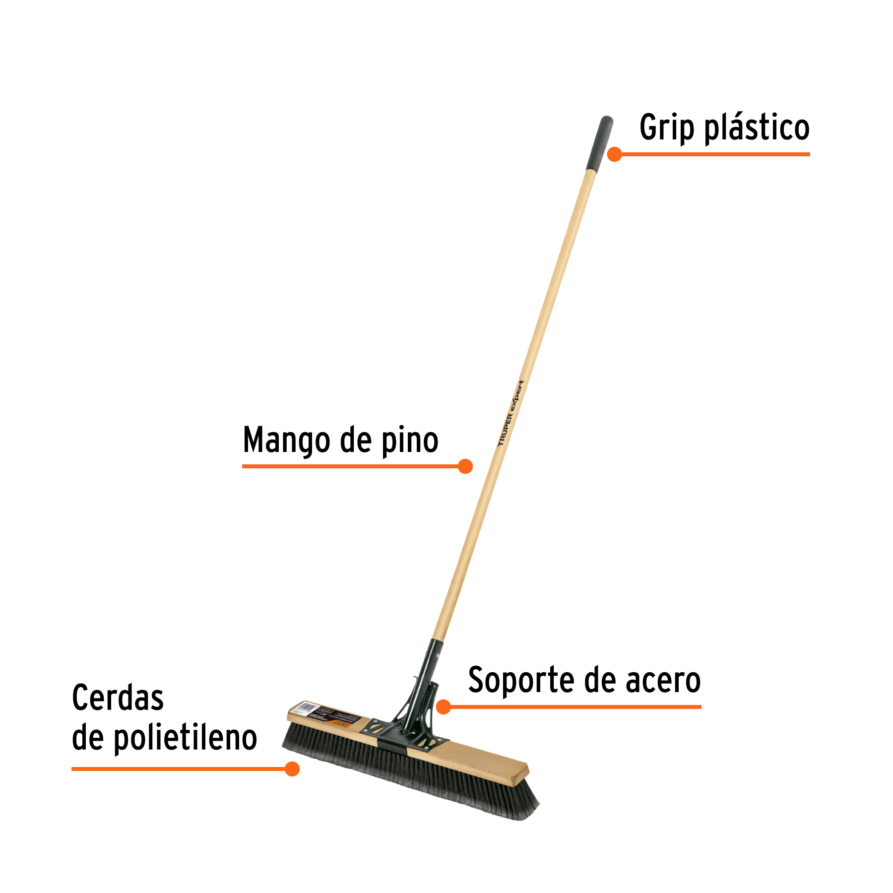 Cepillo industrial, superficies rugosas, cerdas PP, EXPERT - Imagen 2