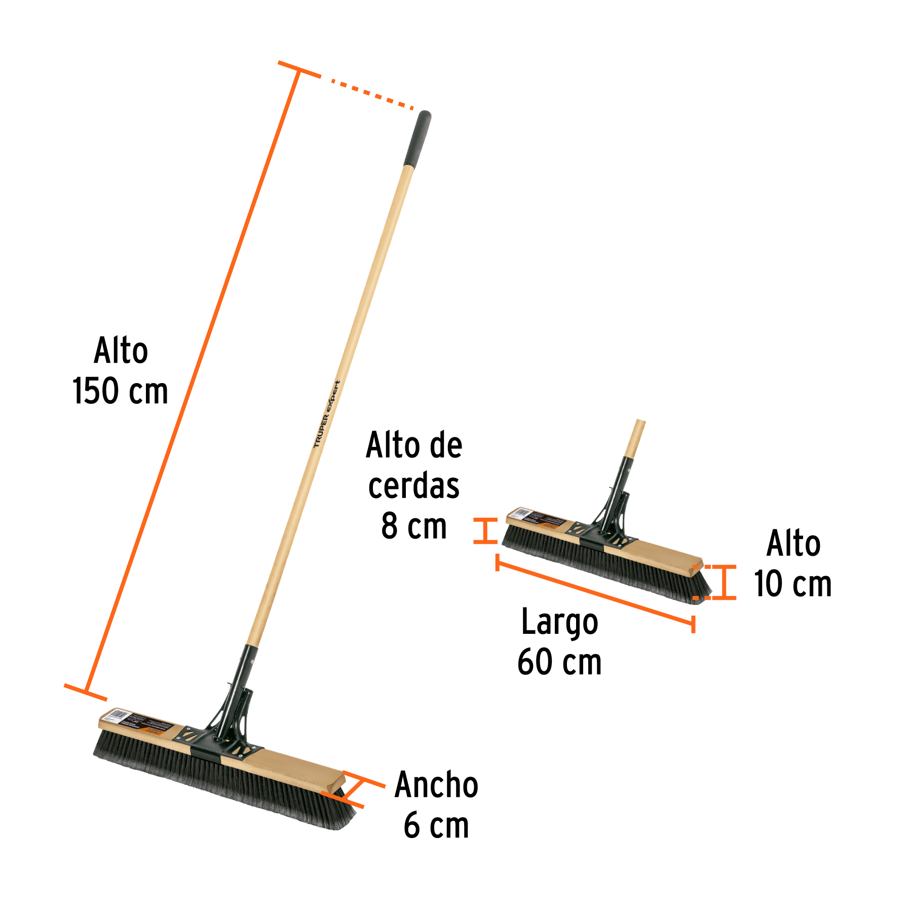 Cepillo industrial, superficies rugosas, cerdas PP, EXPERT - Imagen 3