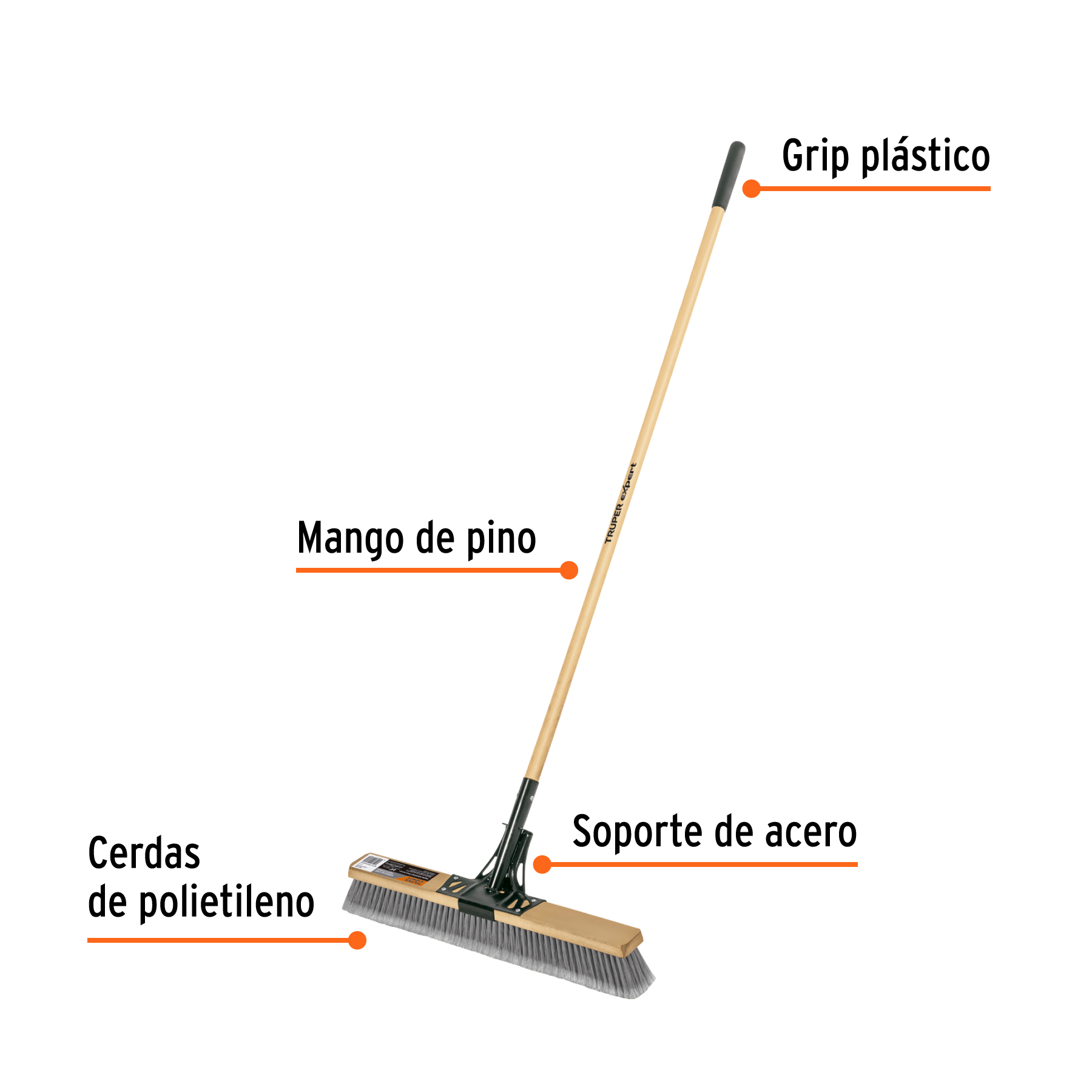 Cepillo industrial, superficies lisas, cerdas PE, EXPERT - Imagen 2
