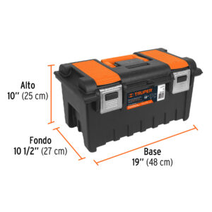 Caja p/herramienta 19' c/compartimentos y broches metálicos - Imagen 3