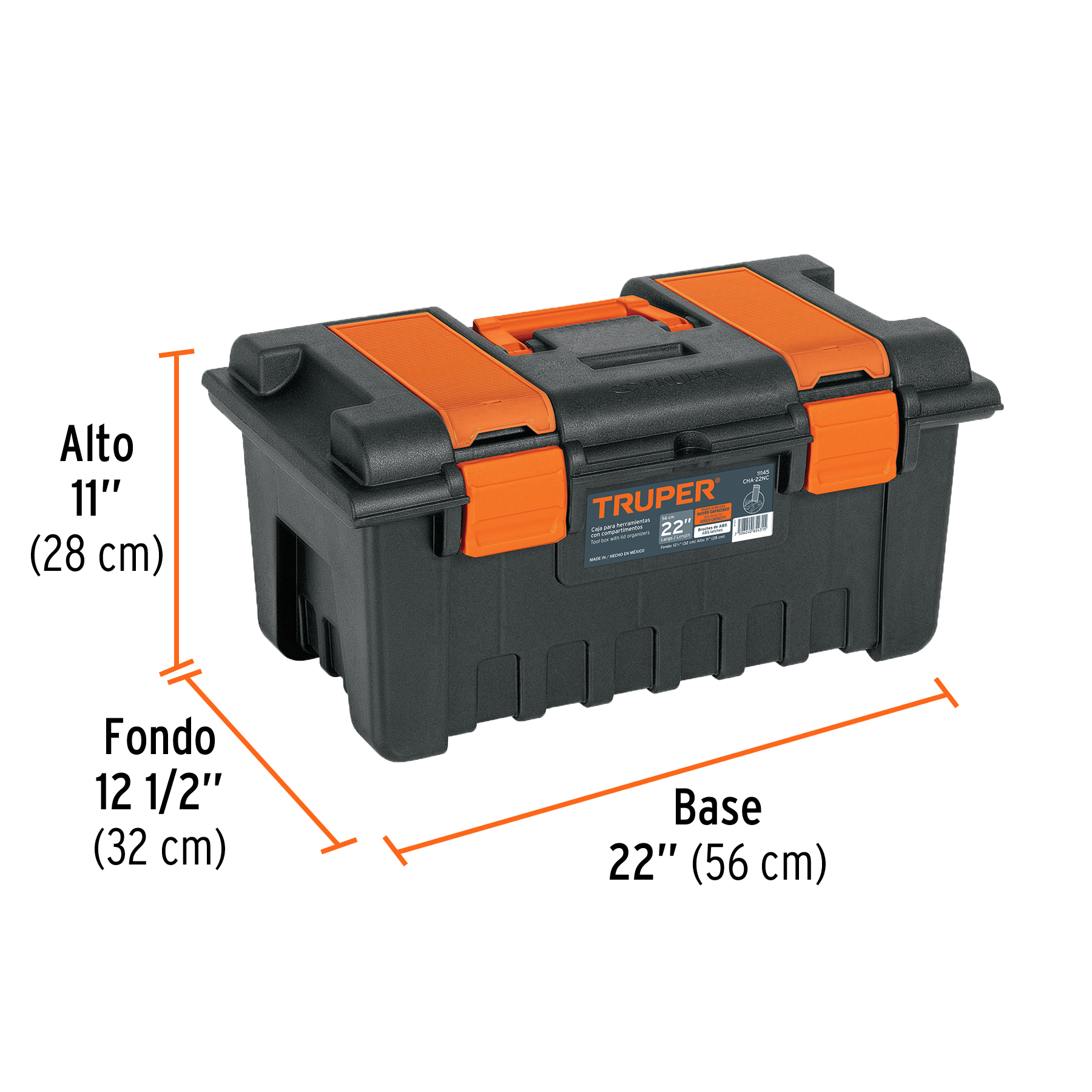 Caja para herramienta de 22' con compartimentos, TRUPER - Imagen 3