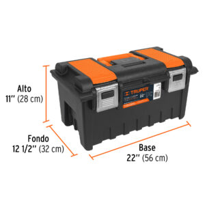 Caja p/herramienta 22' c/compartimentos y broches metálicos - Imagen 3