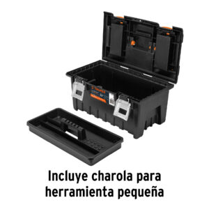 Caja p/herramienta 22' c/compartimentos y broches metálicos - Imagen 4