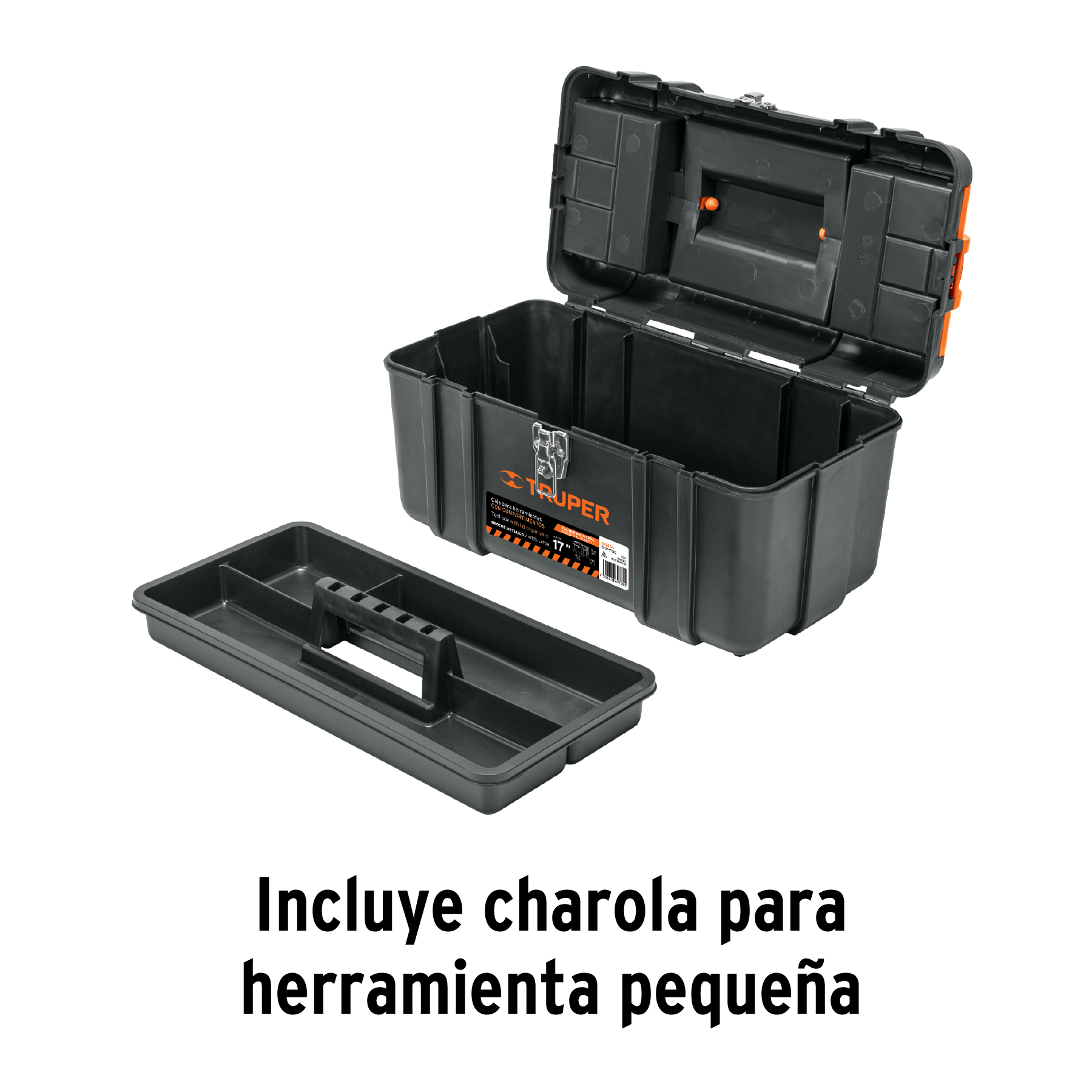 Caja para herramienta 17' compartimentos y broches metálicos - Imagen 4