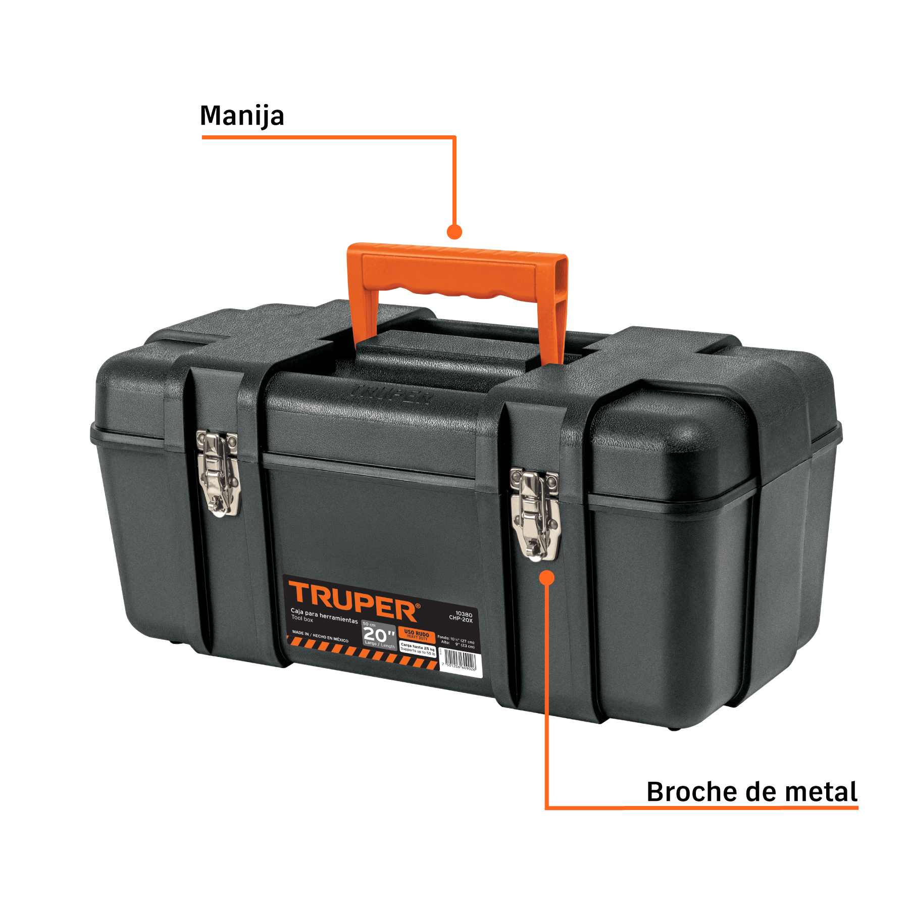 Caja para herramienta 20' industrial con broches metálicos - Imagen 2