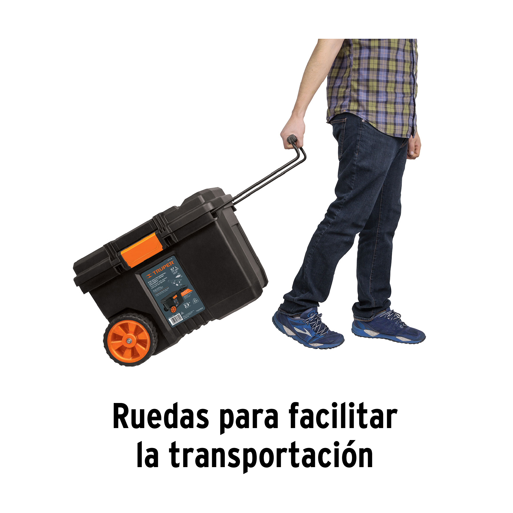 Caja para herramienta, 23'x17' con ruedas, mango telescópico - Imagen 6