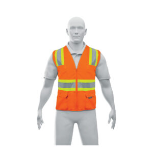 Chaleco de seguridad naranja max visibilidad y 6 bolsas