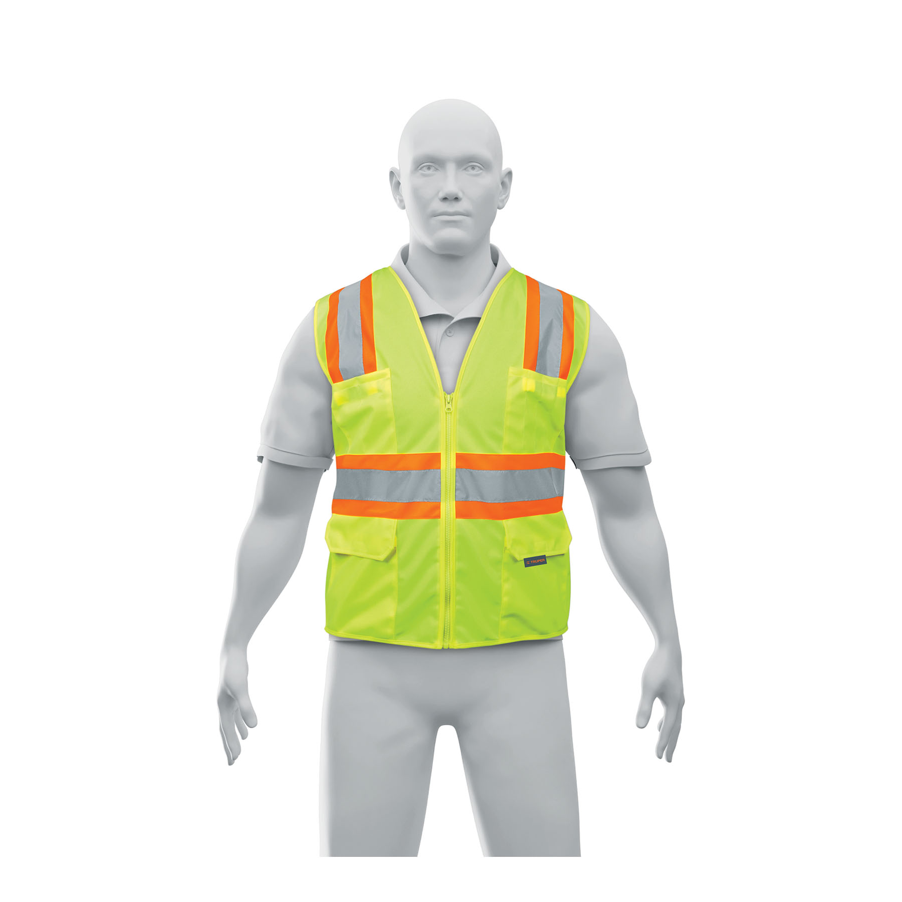 Chaleco de seguridad verde max visibilidad y 6 bolsas