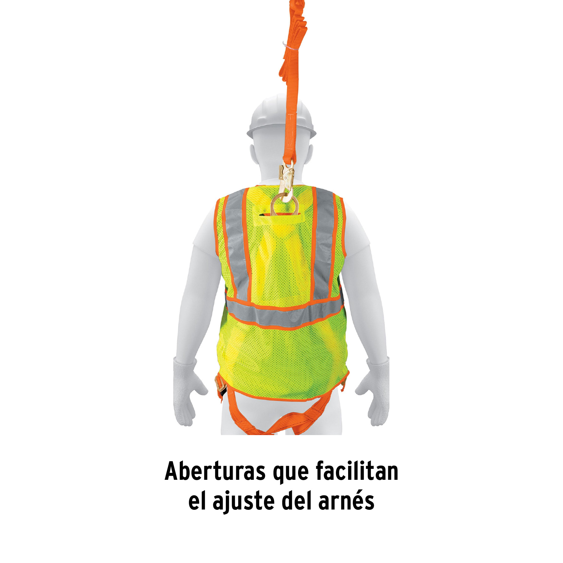 Chaleco de seguridad para arnés, alta visibilidad, verde - Imagen 3