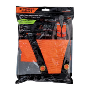 Chaleco seguridad reforzado naranja con bolsas, EG, EXPERT - Imagen 4