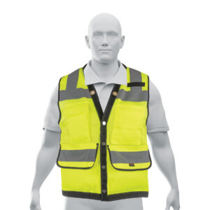 Chaleco seguridad reforzado verde con bolsas, G, EXPERT
