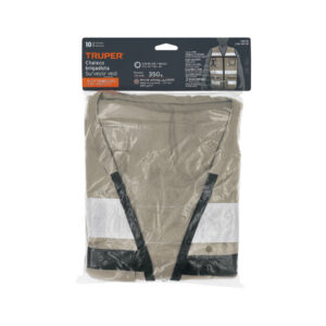 Chaleco brigadista con cintas reflejantes, color beige - Imagen 4