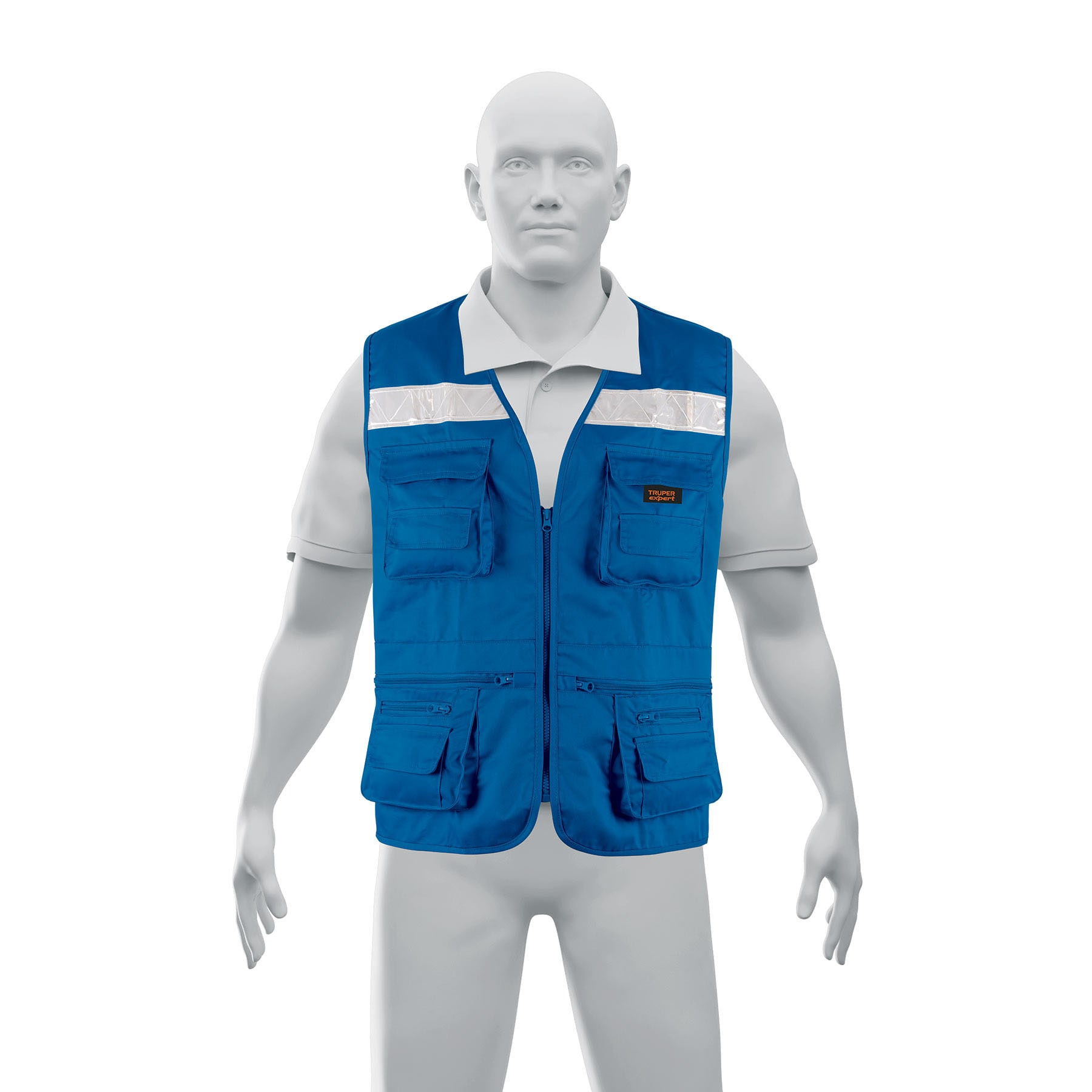 Chaleco brigadista reforzado, azul rey, EG, TRUPER EXPERT
