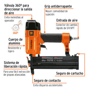 Alternative view of Clavadora y engrapadora neumática profesional, calibre 18