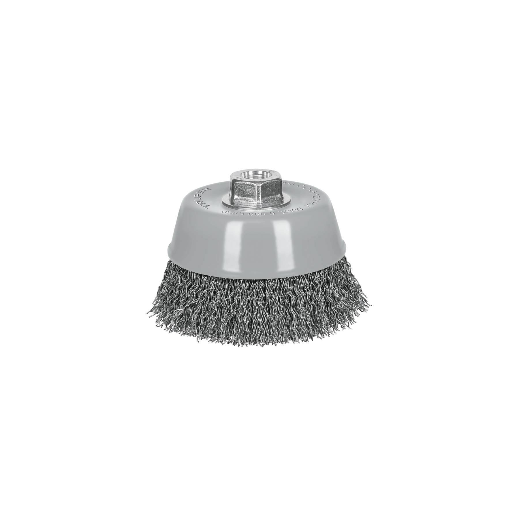 Carda copa 5' alambre ondulado grueso, Multi-rosca, TRUPER