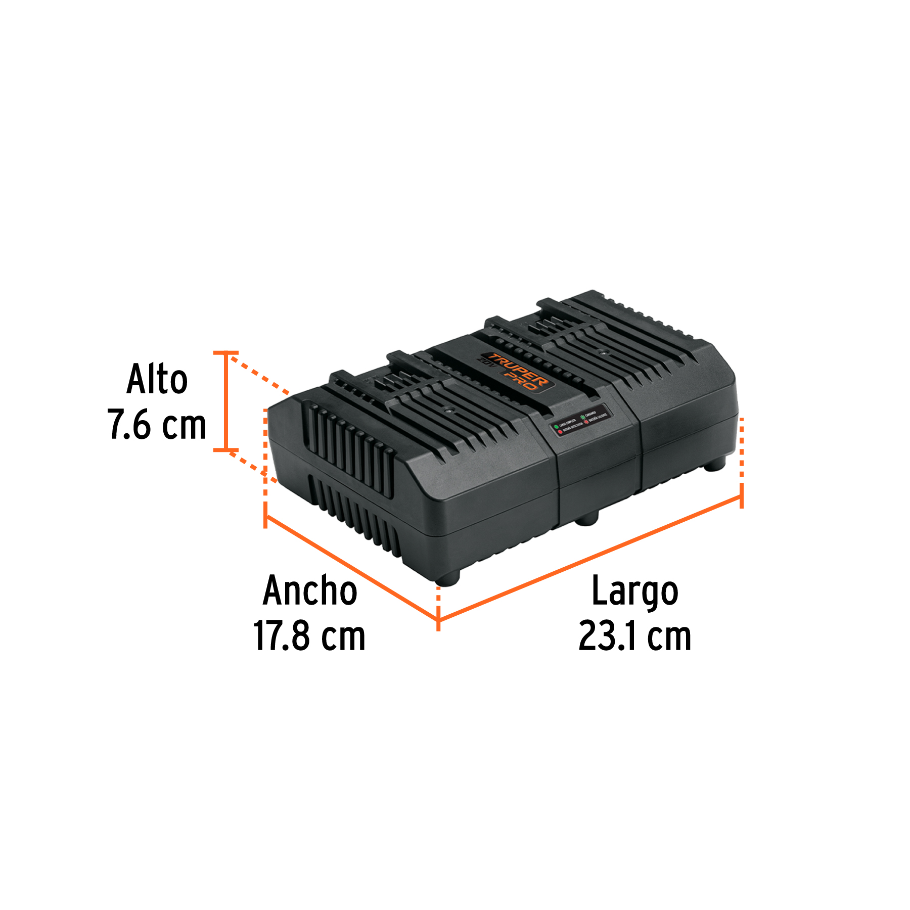 Combo cargador dual con 2 baterías de 2Ah, 20V, TRUPER PRO - Imagen 3