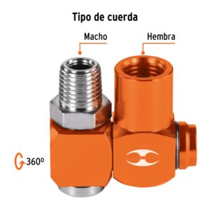 Alternative view of Destorcedor de aluminio, macho-hembra, cuerda 1/4'NPT,TRUPER