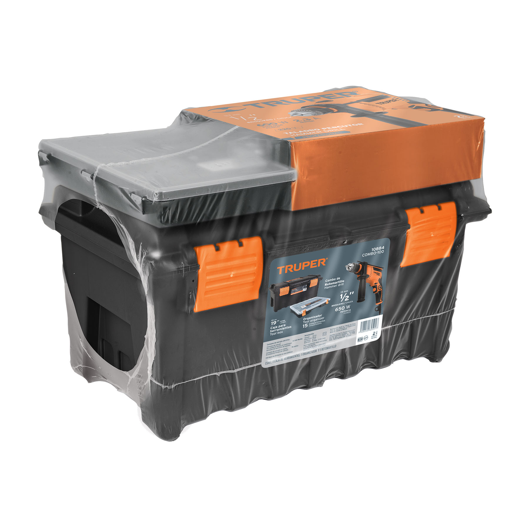 Rotomartillo/destornillador 1/2' 650W,caja herramienta y org - Imagen 2