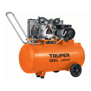 Compresor lubricado, de banda, 120L,4HP, hor, 220V, TRUPER