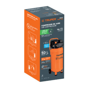 Compresor libre de aceite, 50L, 3HP, vertical, 127V, TRUPER - Imagen 4