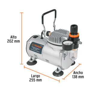 Alternative view of Compresor libre de aceite, para aerografo,1/5HP,127V, TRUPER