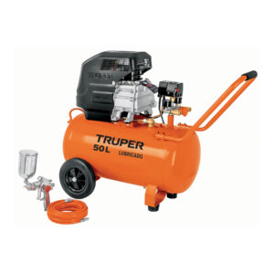 Kit Compresor lub, 50L, manguera y pistola grav,127V, TRUPER